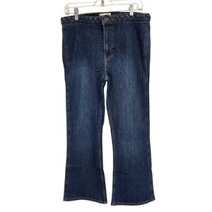 Frame Istanbul Braided High Waist Crop Mini Bootcut Jeans Medium Wash Size 29
